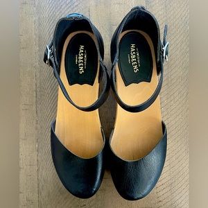 Swedish Hasbeens, black platform, size EU 36/ US 6, like new!